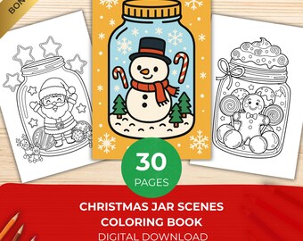Gedurfd en gemakkelijk kleurboek kerstpotscènes, 30 gezellige schattige kawaii-vakantiepagina's, ontspannende winteractiviteit voor volwassenen en kinderen