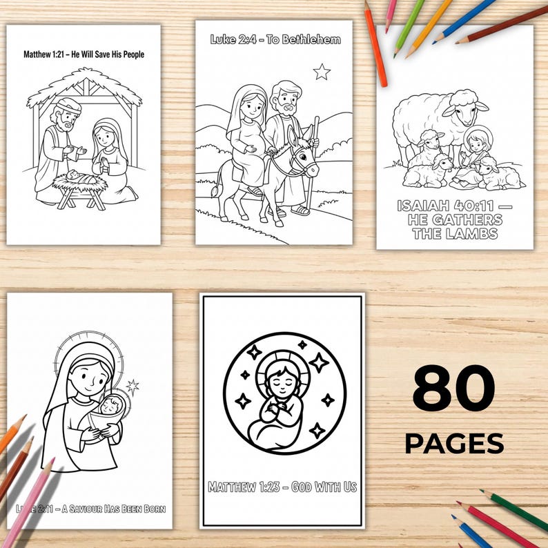 80 Nativity Sunday School Coloring Pages, Christian Homeschool ...