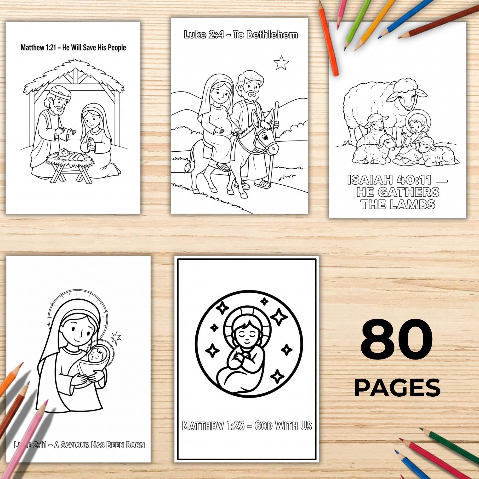 80 Nativity Sunday School Coloring Pages, Christian Homeschool ...