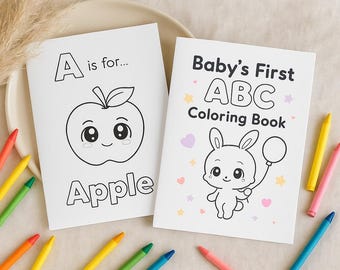 Baby’s First ABC & Activity Book | Alphabet Tracing + Colouring Pages | Printable Baby Shower Keepsake | Early Learning Digital Download