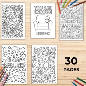 Motivational colouring page printable with encouraging quote designs for relaxation and stress relief. Features black and white inspirational artwork including floral frames, hearts, and mandalas. Perfect for adults, teens, and wellness activities. Boost positivity, creativity, and mindfulness through this digital download colouring book that combines self-care, motivation, and calming art therapy.