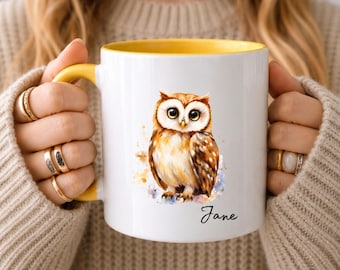 Custom Cute Owl Mug, Personalised Owl Gift, Bird Lover Gift, Gift For Her, Sister Gift, Daughter Gift, Birthday Owl Mug