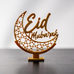 Mini Eid Mubarak Sign with Stand Decoration