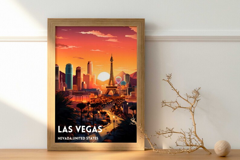 Las Vegas Travel Poster Digital Poster Digital Download Etsy