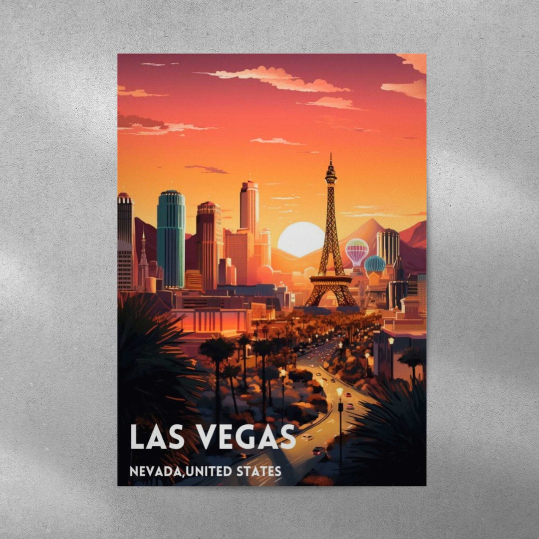 Las Vegas Travel Poster Digital Poster Digital Download Etsy