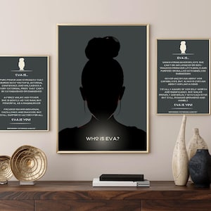 Motivational Wall Art for Teen Girl, Who Is EVA Girls Affirmation Poster Set, Teen Girl Wall Art, Daily Affirmation Poster, Digital Download