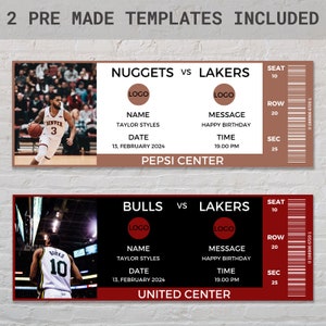 Custom Basketball Tickets | Printable Basketball Tickets Canva Template ...