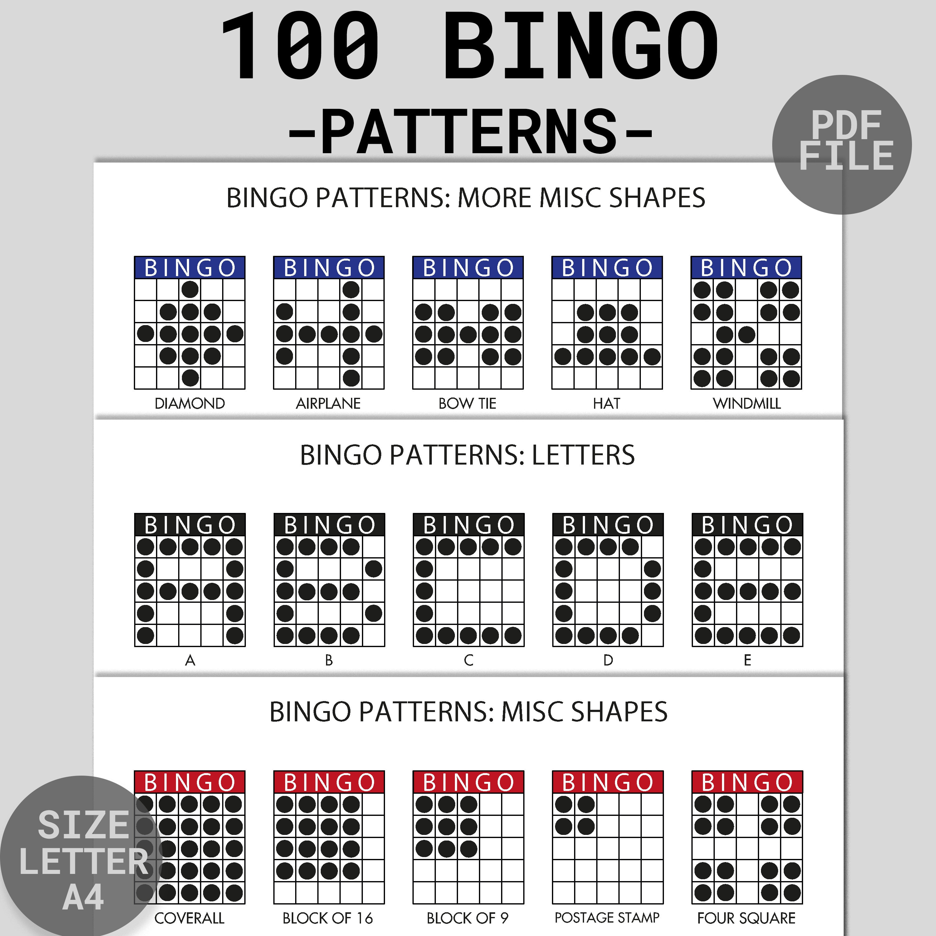 Bingo pattern examples 13 free pdf printables nelsac