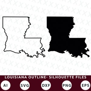 Louisiana Outline SVG Files | Louisiana Silhouette SVG Files | Louisiana Cut Files | American States Vector Files | Louisiana Map Clip Art