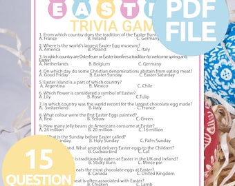 Easter Trivia Game | Printable Easter Party Game | Easter Trivia Party Game | Adult Trivia Game | Teen Easter Game | Easter Classroom Game