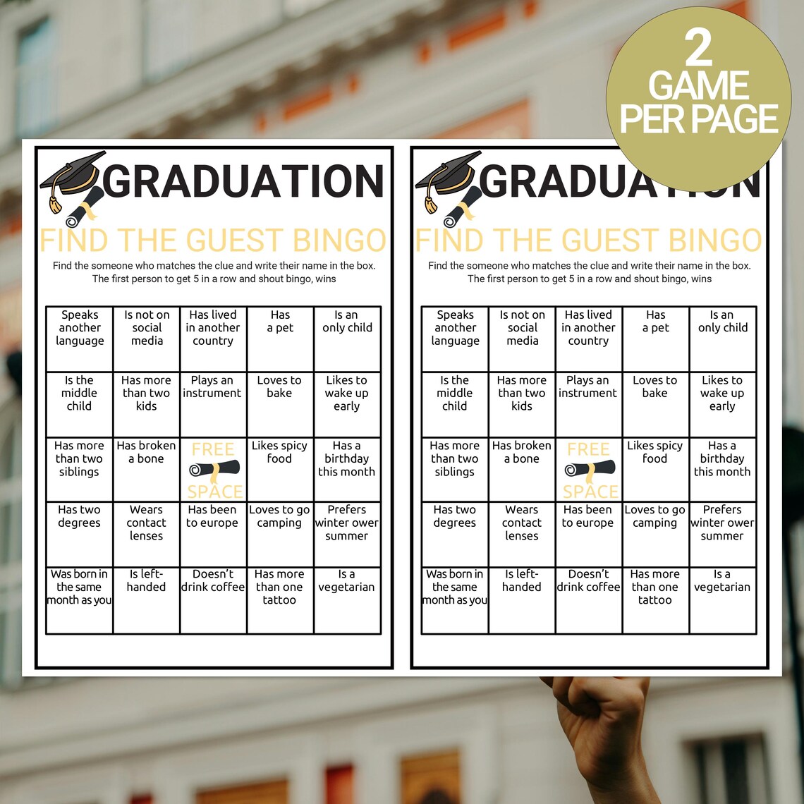 Graduate Mix and Mingle Bingo | Graduation Find the Guest Bingo ...