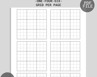 May include: Six blank Sudoku grids on a white background. The text "BLANK SUDOKU SHEETS -ONE-FOUR-SIX- GRID PER PAGE" is at the top of the page. The text "PDF FILE" is in a circle at the top right corner of the page. The text "DIGITAL DOWNLOAD" is at the bottom left corner of the page.