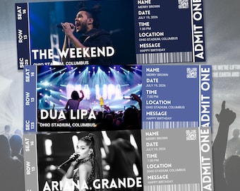 Editable Concert Ticket Template | Custom Concert Ticket | Personalized Event Ticket | Custom Concert Ticket Invitation | Ticket Gift Idea