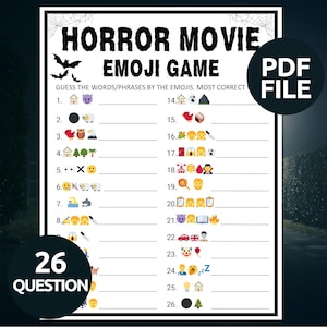 Horror Movies Emoji Pictionary | Scary Movie Emoji Game | Horror Movie Emoji Game | Emoji Movie Guessing Game | Halloween Party Emoji Game