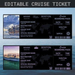 Carnival Cruise Tickets | Cruise Ticket Download | Royal Caribbean Cruise Ticket | Cruise Ticket Boarding Pass Template | Cruise Ticket