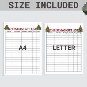 Printable Christmas Gift List | Christmas Shopping List | Printable ...