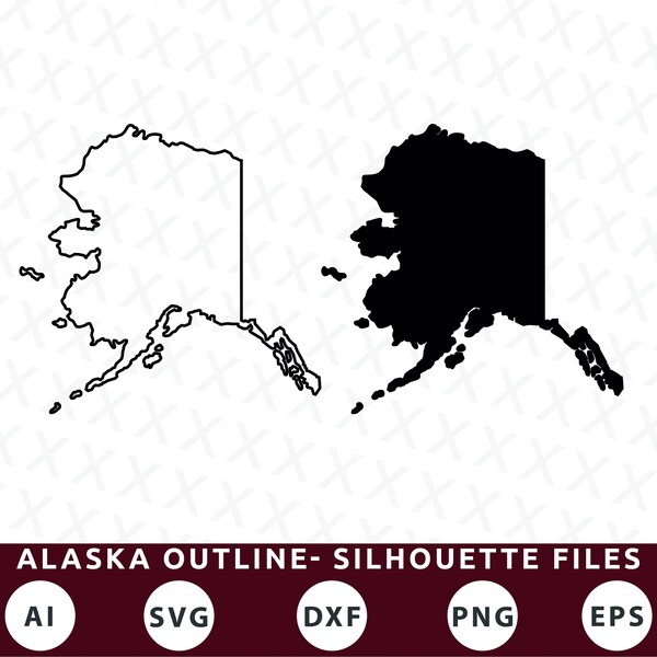 Alaska state Outline SVG Files | Alaska Silhouette SVG Files | Alaska Cut Files | United States of America Vector File | Alaska Map Clip Art