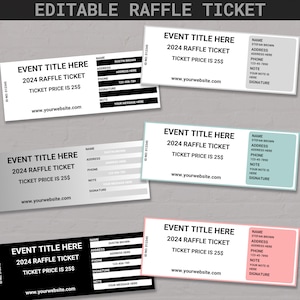 Editable Raffle Ticket Template | Printable Raffle Ticket | Surprise Printable Raffle Ticket | Custom Raffle Ticket | Company Raffle Ticket