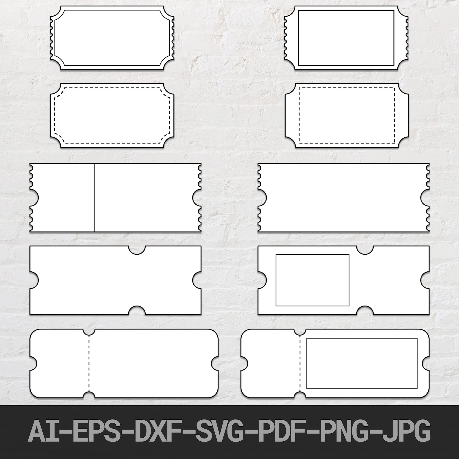Ticket SVG Ticket Template Svg Empty Event Ticket Coupon Cut File