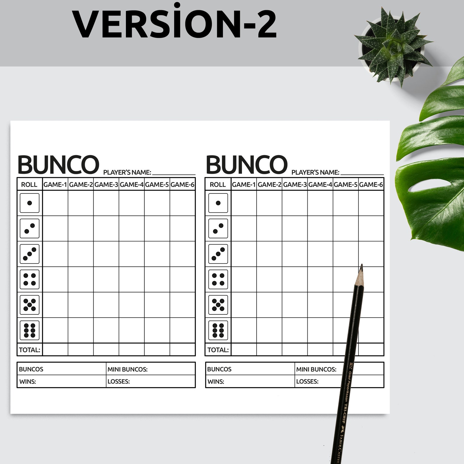 Bunco Scoresheet Bunco Printable Scorecards Minimalist Bunco Printable ...