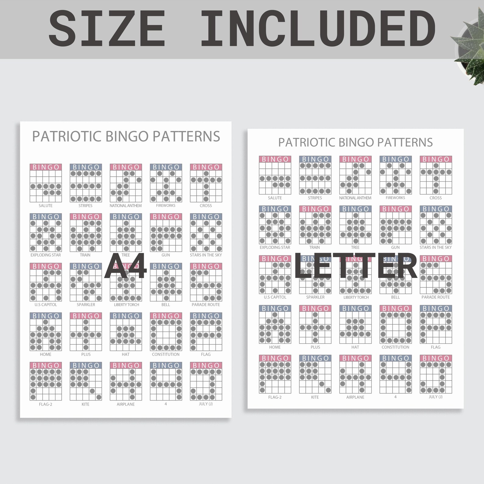 Patriotic Bingo Pattern | 4th of July Bingo Card | 4th of July Party ...