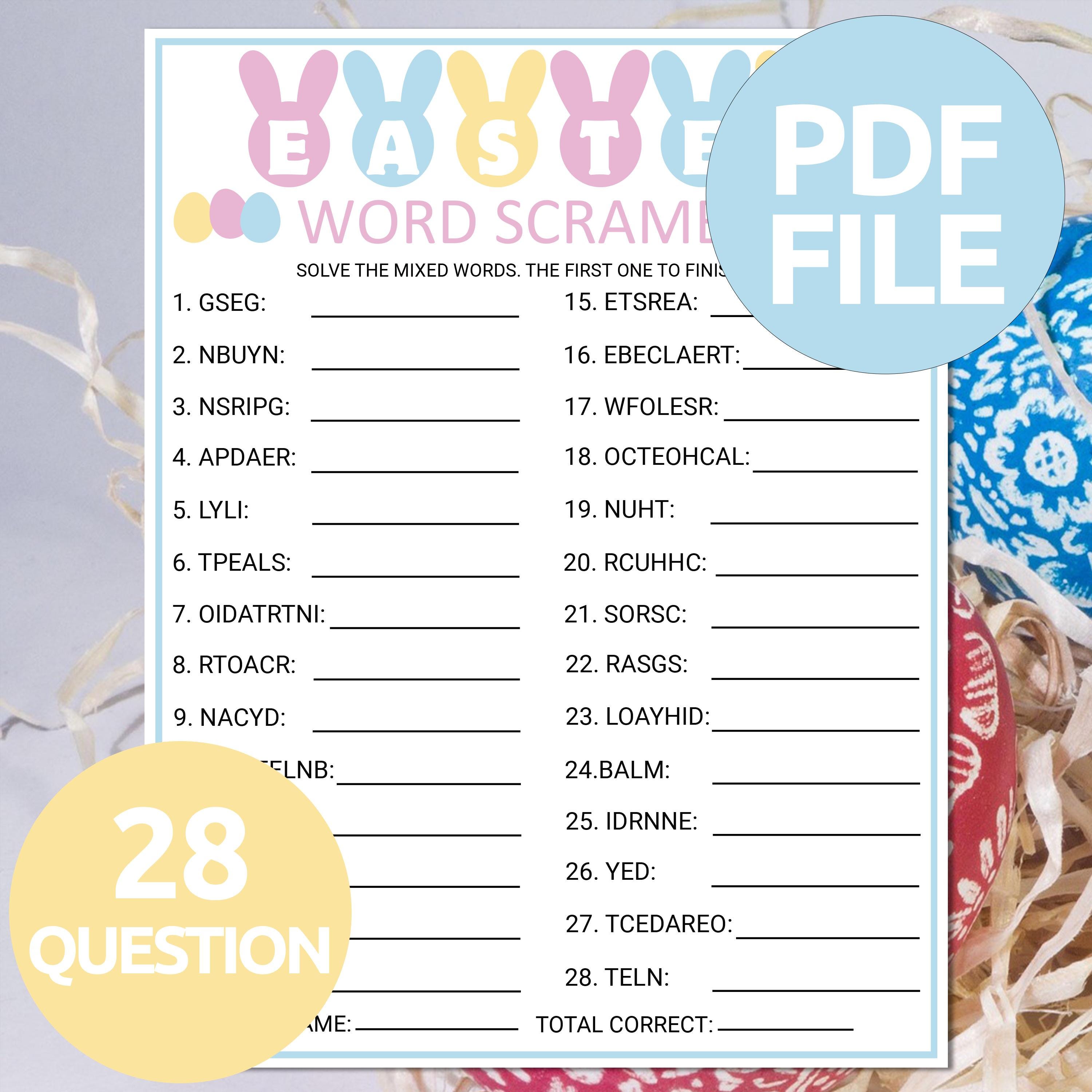 Easter Word Scramble Game | Printable Easter Games | Fun Easter ...