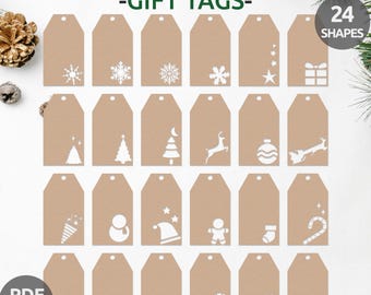 Christmas Gift Tag Templates | Christmas Tag Laser File | Christmas Gift Tags SVG Bundle | Christmas Gift Tag Cut File | Christmas Gift Tags