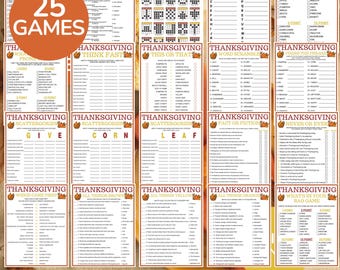 Thanksgiving Game Bundle | Printable Thanksgiving Game Bundle | Thanksgiving Trivia Game | Friendsgiving Game | Thanksgiving Family Activity