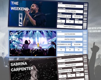 Editable Concert Ticket Template | Custom Concert Ticket | Personalized Event Ticket | Custom Concert Ticket Invitation | Ticket Gift Ideas