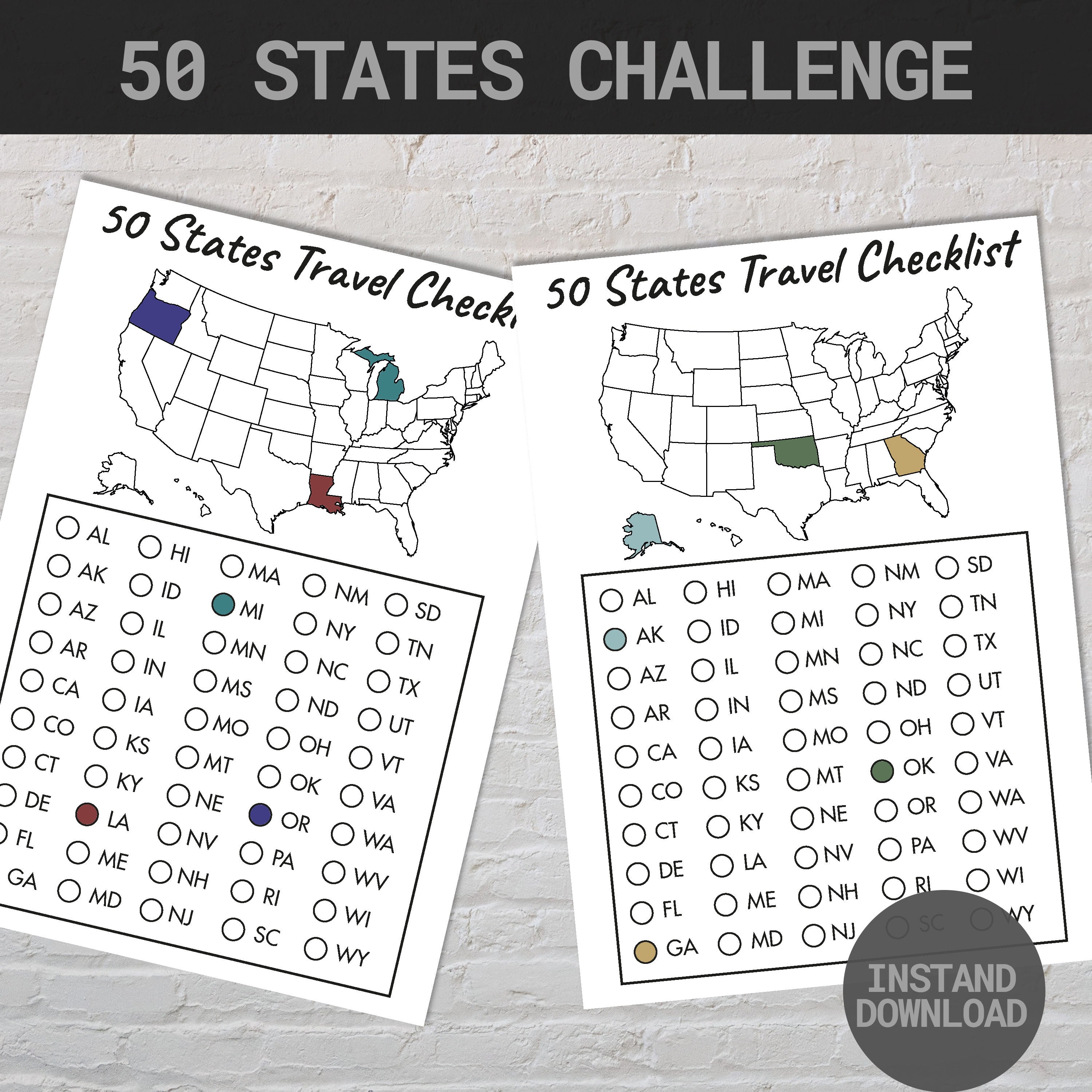 50 US States Checklist 50 States Challenge United States Map Planner Il Fullxfull.5811765760 2lgm