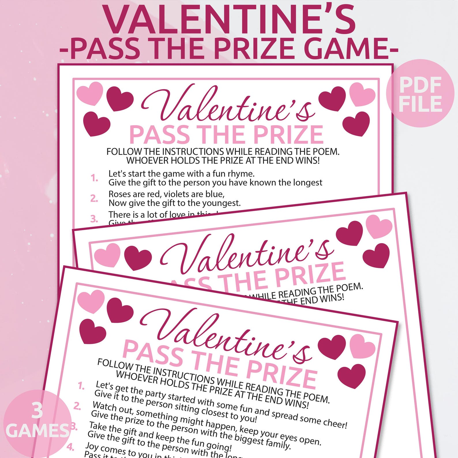 Pass the Prize Valentine's Day Game | Valentines Day Activity ...