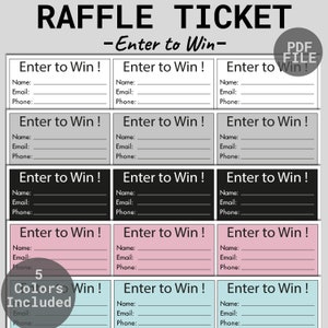 Billets de tombola imprimables | Participez pour gagner des billets | Participez pour gagner un billet imprimable | Billet de tombola simple | Billets de tombola minimalistes imprimables