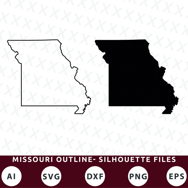 Missouri Outline SVG Files Missouri Silhouette SVG Files - Etsy