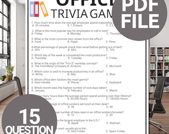 Büro Quiz Spiel | Büro Trivia Team Aufbau Spiel | Büro-Partyspiel | Mitarbeiteraktivität | Büro-Eisbrecher-Aktivität | Team-Party-Spiel