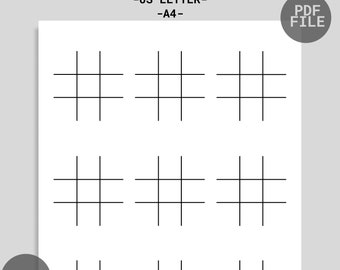 Druckbares Tic Tac Toe Spiel | Tic Tac Toe Spiel Blatt | Spiel-Blättern | Nullen und Kreuze | Xs und Os. Familienspiel | Unterrichtsaktivitäten
