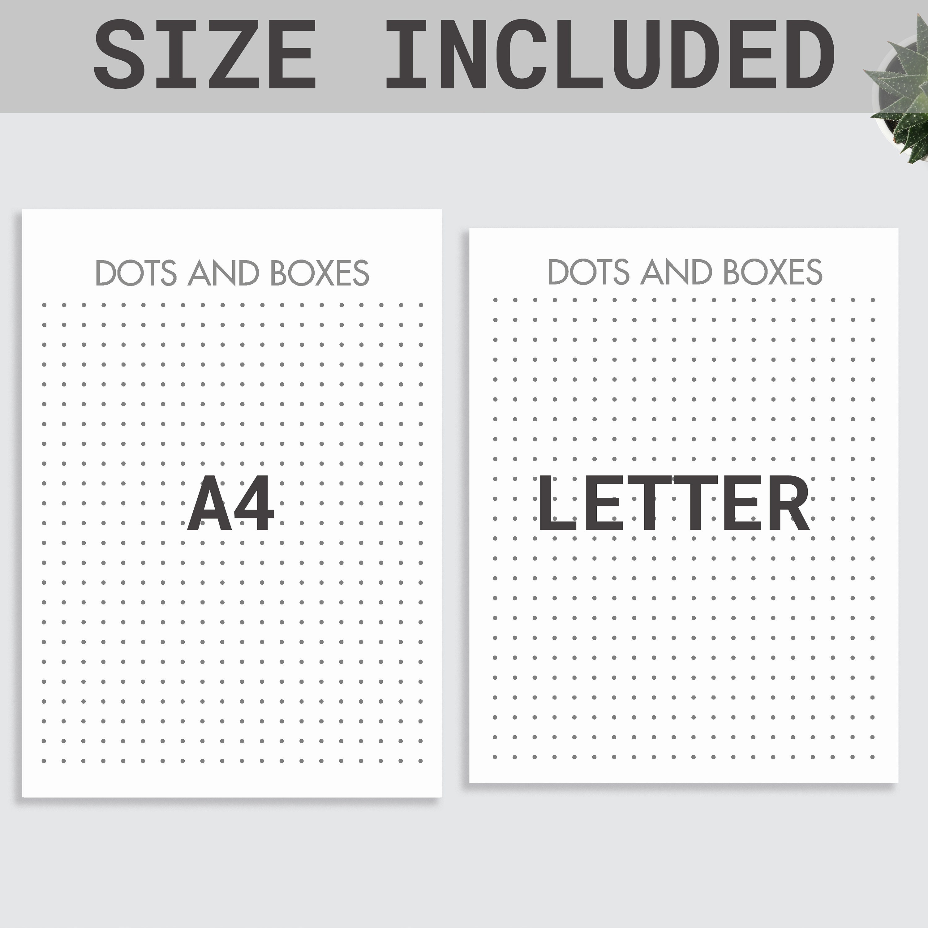 Dots and Boxes Game Printable Dots Game Classic Board Game Printable ...