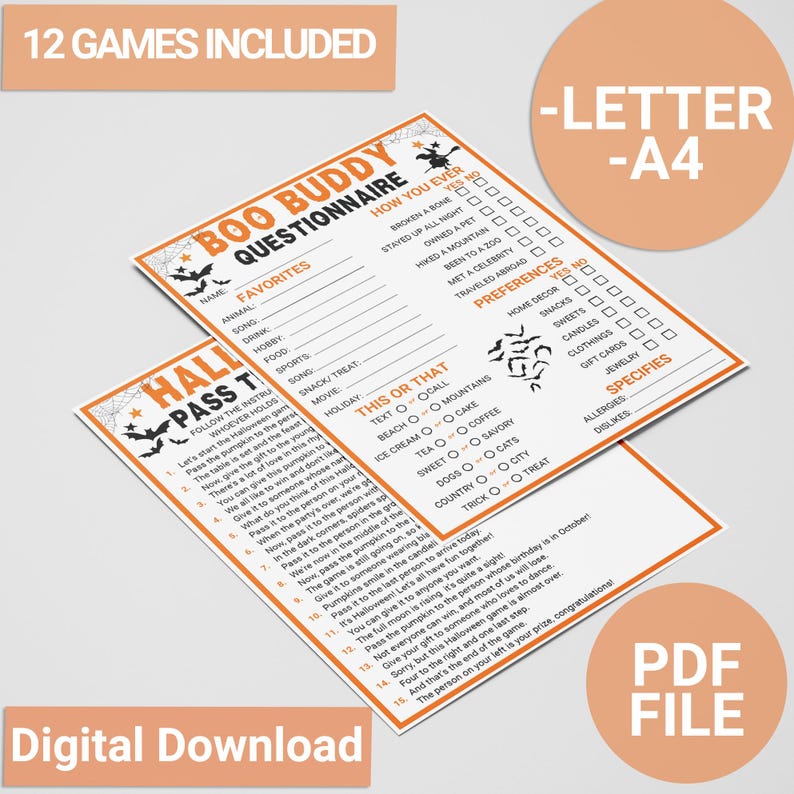 Halloween Party Game Bundle | Halloween Games Printable | Halloween ...
