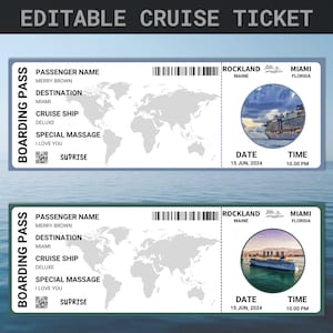Carnival Cruise Tickets | Cruise Ticket Download | Royal Caribbean Cruise Ticket | Cruise Ticket Boarding Pass Template | Cruise Ticket
