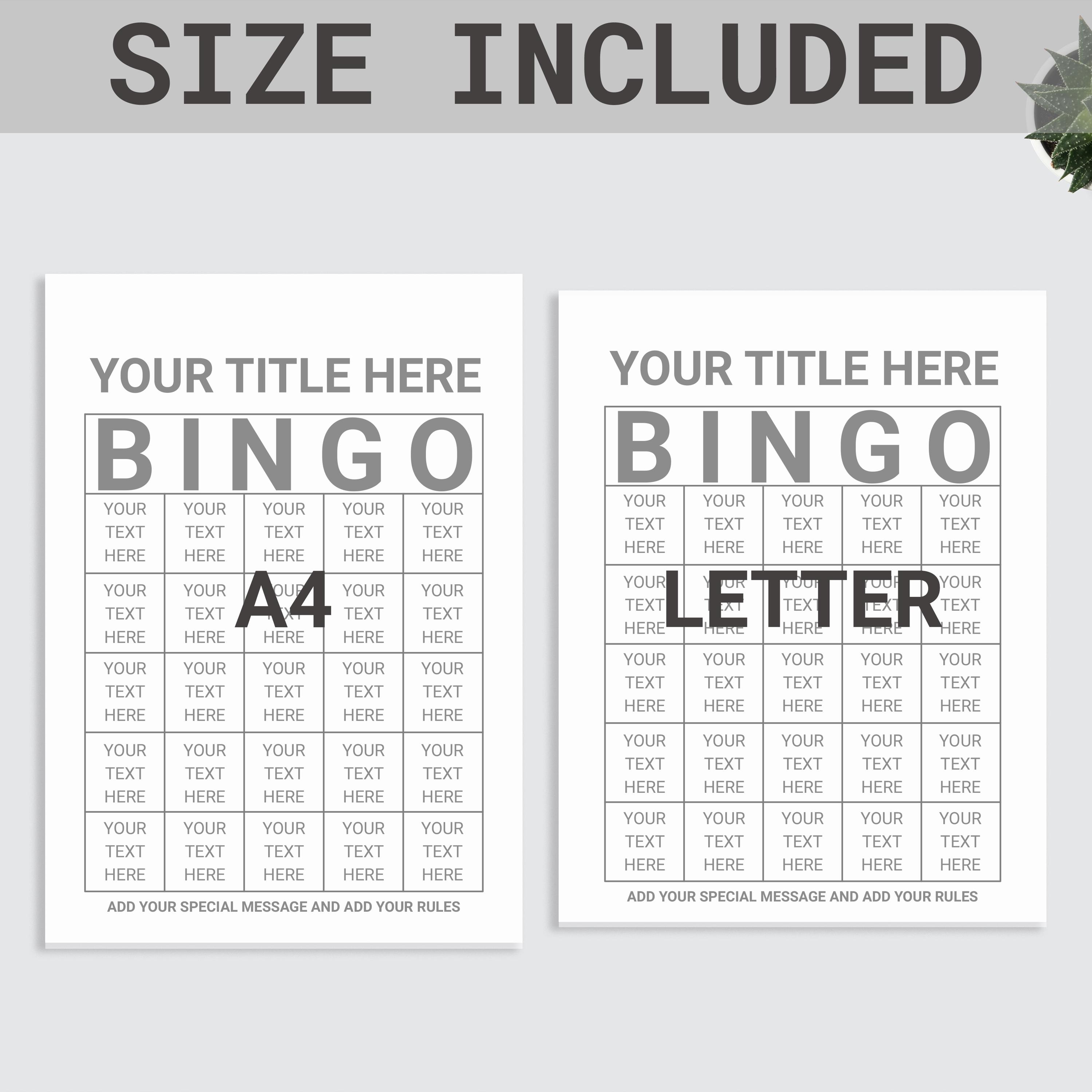 Editable Bingo Card | Customizable Bingo Game | Editable Party Bingo ...