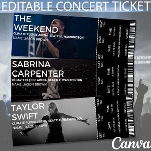 Editable Concert Ticket Template | Custom Concert Ticket | Personalized Event Ticket | Custom Concert Ticket Invitation | Concerts Birthday