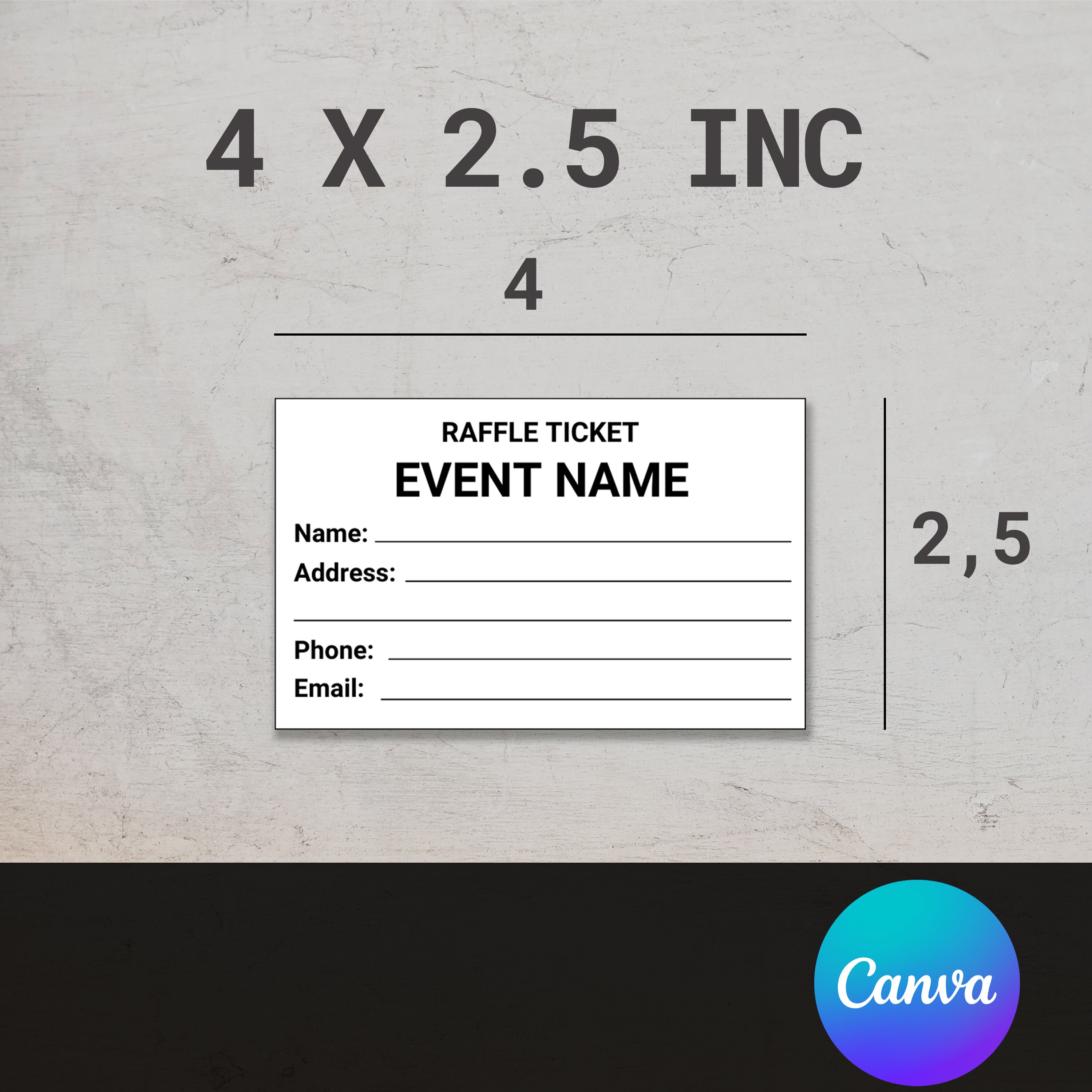 Editable Raffle Ticket Template Printable Raffle Ticket Surprise ...