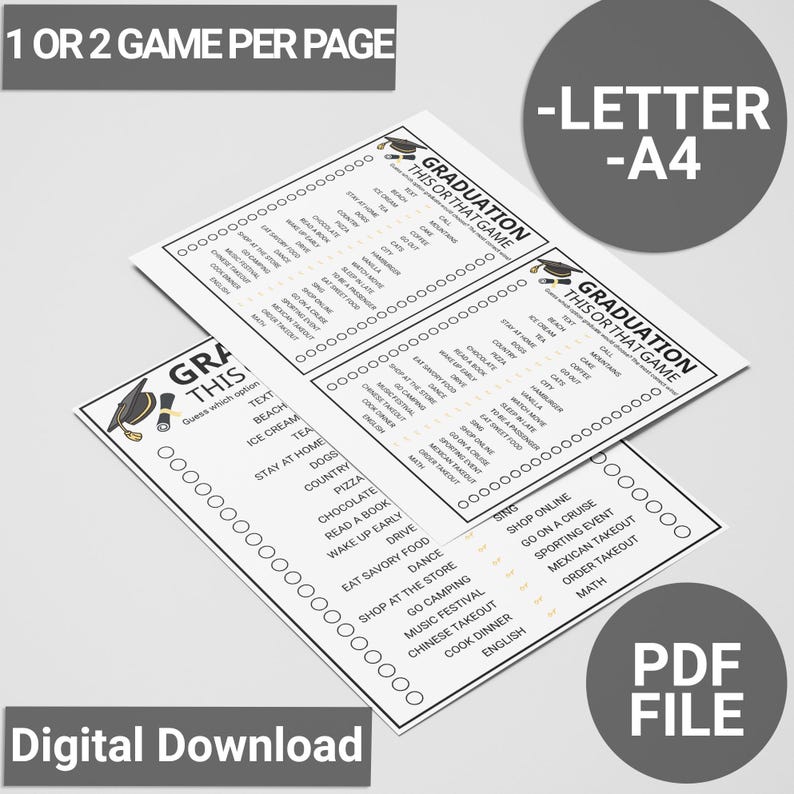 Graduation This or That Group Games | Would the Graduate Rather Game ...