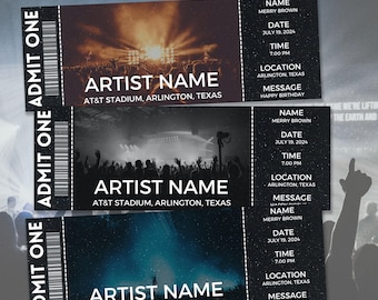 Editable Concert Ticket Template | Custom Concert Ticket | Personalized Event Ticket | Custom Concert Ticket Invitation | Concerts Birthday