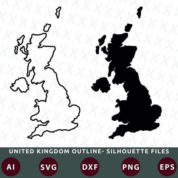 United Kingdom Svg | United Kingdom Cut Files | United Kingdom Outline Svg | United Kingdom Silhouette Svg | UK Vector | UK Map Clip Arts