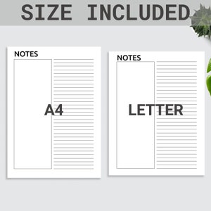 Printable Notes Page | Notes Template | Note Taking | Writing Paper ...
