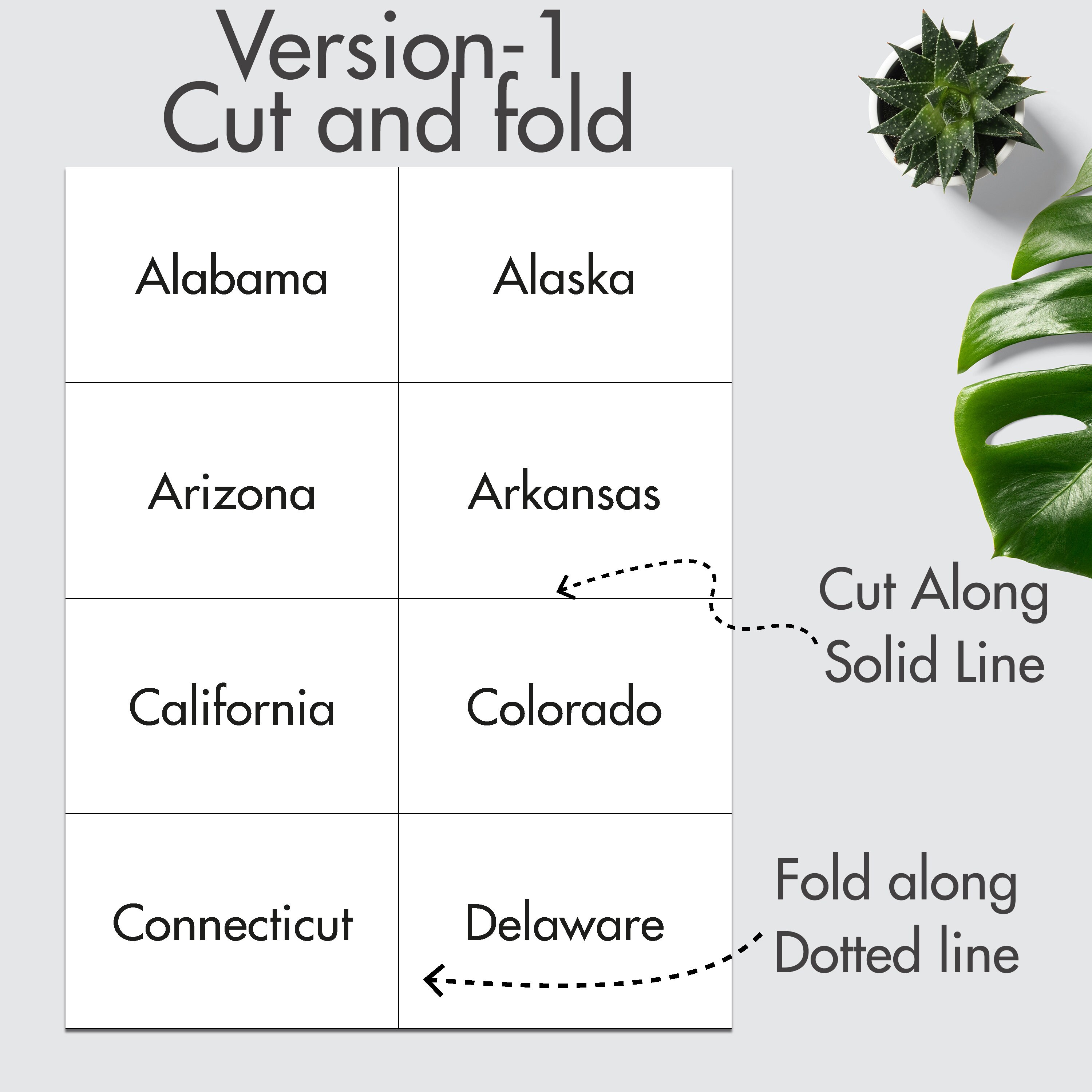 Printable US States and Capitals Flash Cards Educational Activities