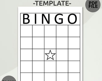 Blank Bingo Card Template | Fun Bingo Party Game | Printable Bingo Game | Prints 1, 2, 4, 6, and 9 Per Page | Plain Bingo Card | Party Game