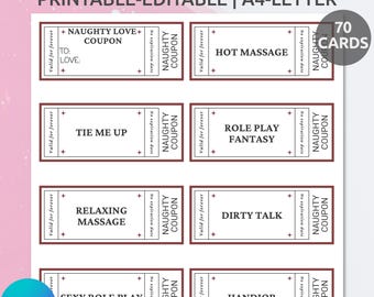 Naughty Coupon Book | Naughty Sex Coupons | Adult Love Coupons | Printable Sexy Coupon Book | Naughty Coupons Template | Kinky Love Gifts