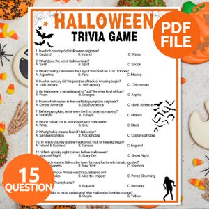 Halloween Trivia Game | Halloween Party Activity | Fun Halloween Party Games | Printable Halloween Trivia Quiz | Halloween Game Night Game