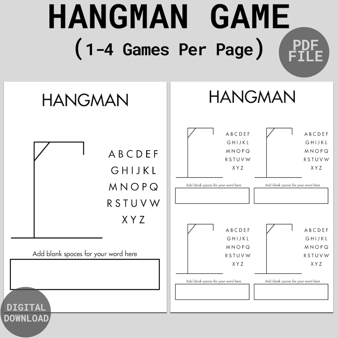 Hangman Printable Game | Hangman Page | Guess the Word | Road Trip ...